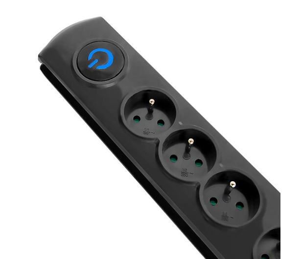 QOLTEC Listwa antyprzepięciowa - 4 gniazda, 1,5m, czarna 50104 - 488578 - zdjęcie 2